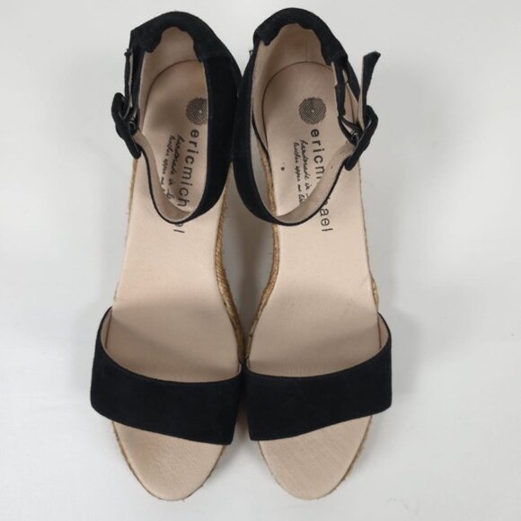 NWOB Eric Michael Spain Made 🇪🇸 LEATHER UPPER/LINING Milan Wedge Sandals 40 - Picture 9 of 15